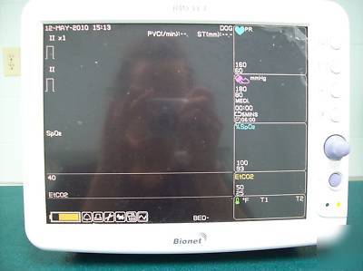 Bionet BM5 monitor w printer, ekg, temp,SPO2, ETCO2, bp
