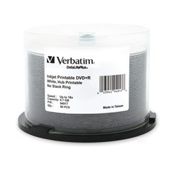 New verbatim datalifeplus 16X dvd+r media 94917