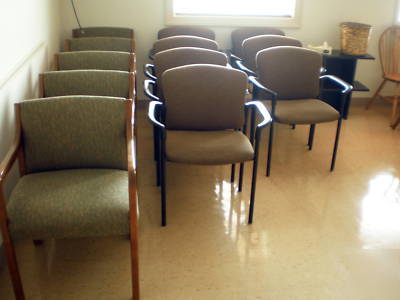 Very comfortable reception lobby chairs- covered with 