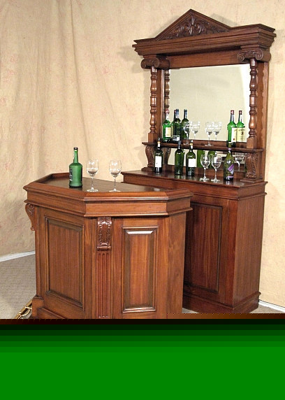 4.5FT solid mahogany english pub bar w/ brass rails