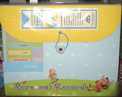 File plus organizer for personal records w/labels, log 