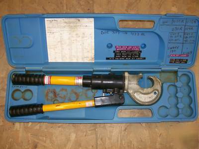 Huskie ep-410 manual hydraulic crimper with case