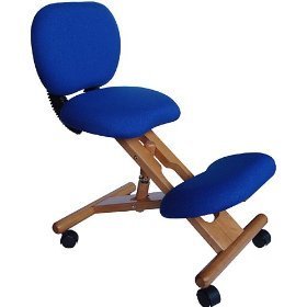 Kneeling posture office chair with reclining back