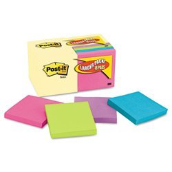 New note bonus pack pads, 3 x 3, canary yellow/ast.,...
