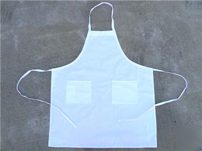 Bib apron restaurant kitchen white cotton 3 pocket 15PC