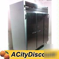 Traulsen reach in refrigerator 3 solid door s/s cooler