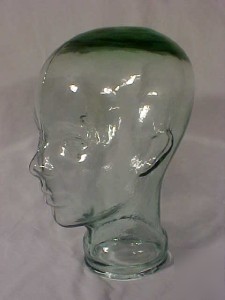 Vtg glass head hat display mannequin part 4 lbs +