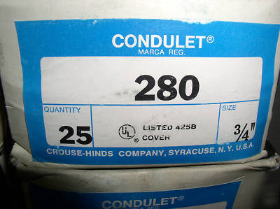 New huge lot crouse hinds 280 Â¾â€ conduit unilet cover 