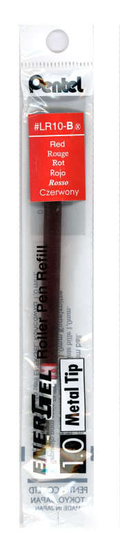 3 pc pentel liquid gel ink 1.0 mm ball refill - red