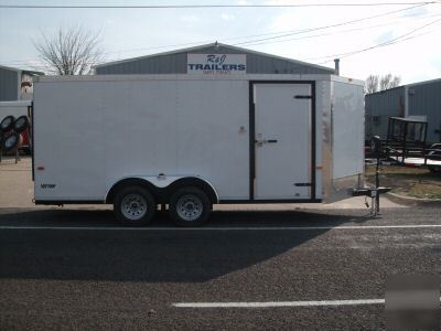 7X16 7 x 16 enclosed atv utility cargo trailer v-nose 