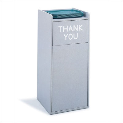 Tray top wood waste receptacle finish: gray