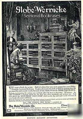 1915 globe-wernicke bookcases ad. mansion library