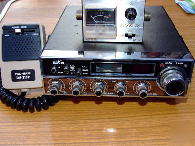 1970 80's stalker vi cb radio swr meter & power mike