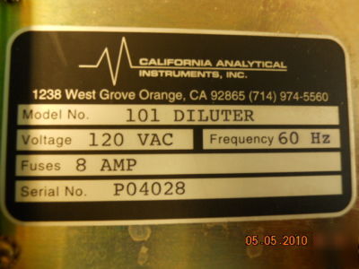 California analytical instruments model 101 dilutor