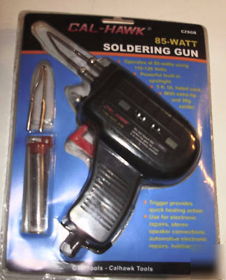 Soldering gun, 110V-85W, extra tip, solder & light, nip