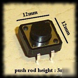 20 pcs 12X12MM, momentary, push-to-make button switch