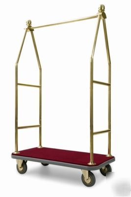 New beautiful brass hotel bellman/luggage carts in box