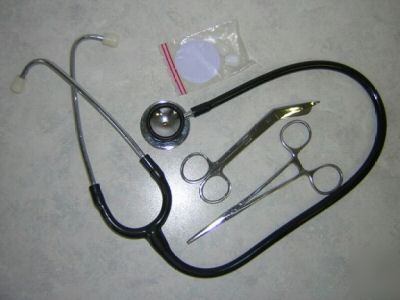 New nurses stethoscope, scissors & hemostat forceps - 