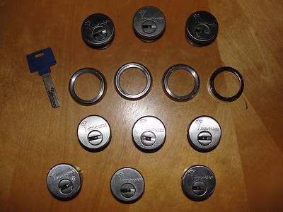 9 mul t lock interactive mortise cylinder + key + card