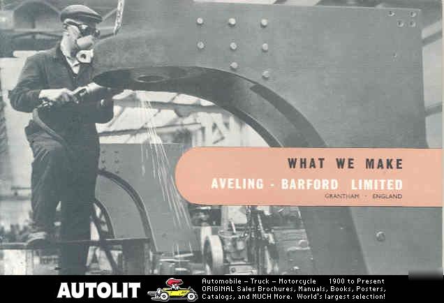 1954 aveling barford roller grader dump truck brochure 