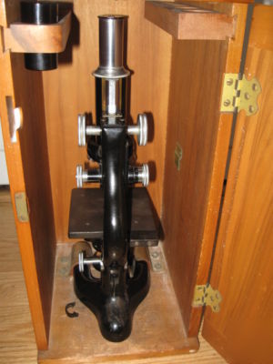 Bausch & lomb microscope in wood case