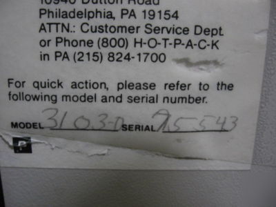 Hotpack 3103D dry wall CO2 humidity incubator: tested