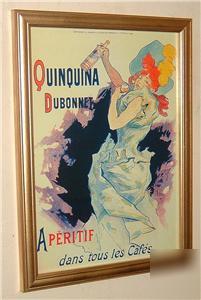 New quinquina dubonnet cheret framed art noveau poster 