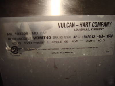 Vulcan hart VDMT40 electric tilting kettle 