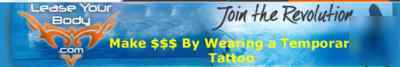 Successful temporary tattoo advertising website.