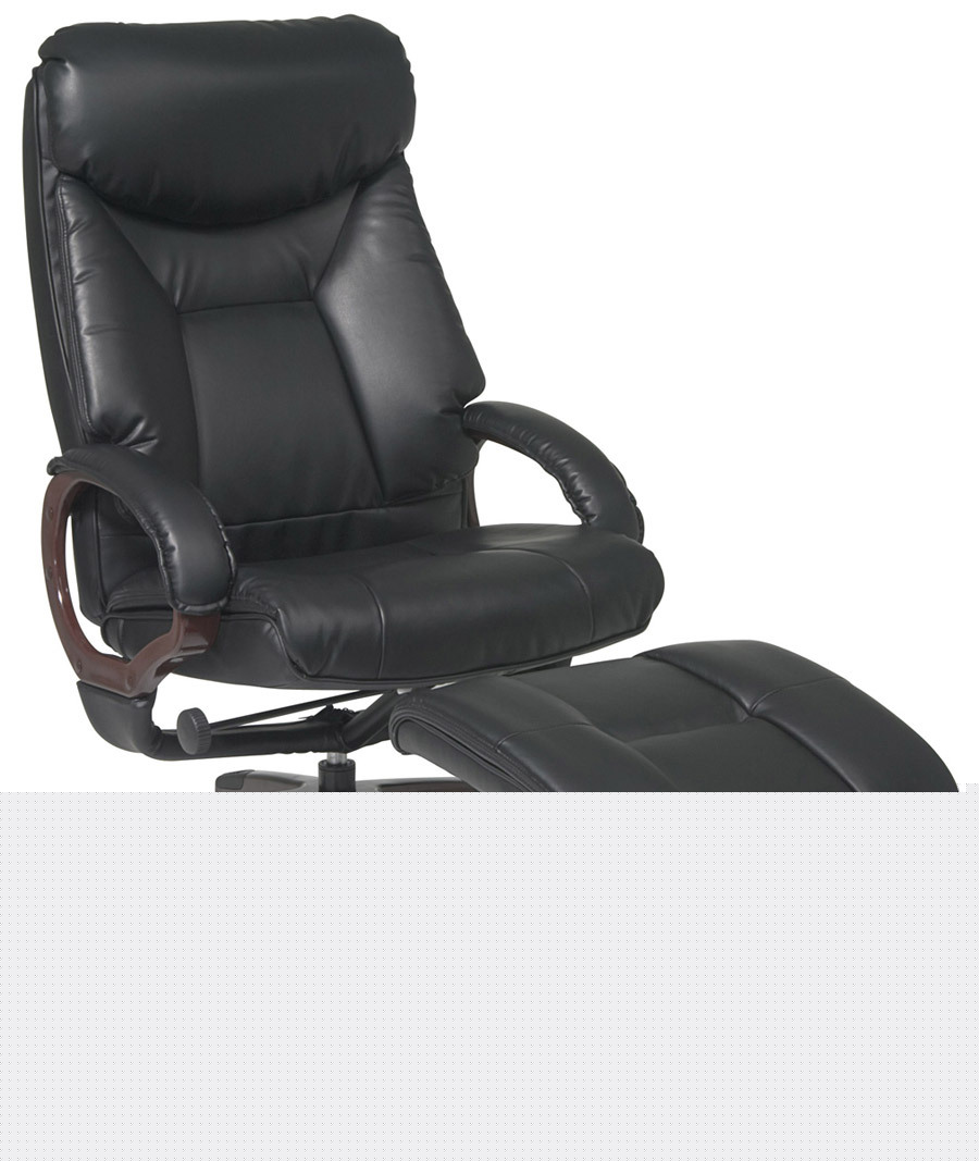 Executive computer desk leather office chair + ottoman