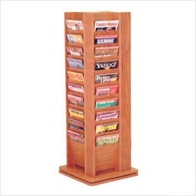 Forty magazine rotary floor display wood light oak