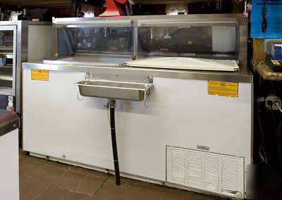 Carrier refrigeration glass raised top dipping cabinet