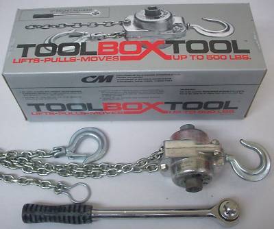 Columbus mckinnon 500 lbs ratchet chain lift pull hoist