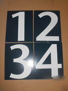 Industrial number set signs design decor garage petrol