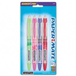 New liquid flair marker pen, trs brl, gn/pk/pe/rd in...