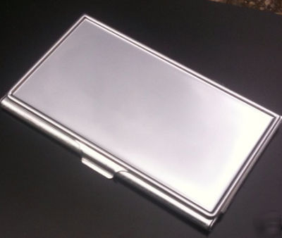 Business card holder polished nickel finish made in usa