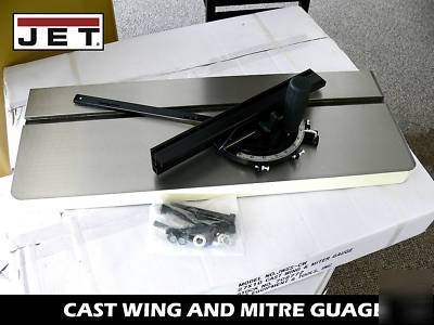 Jet miter gauge and cast iron wing with t-slot