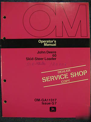 John deere 60 skid steer loader operator manual