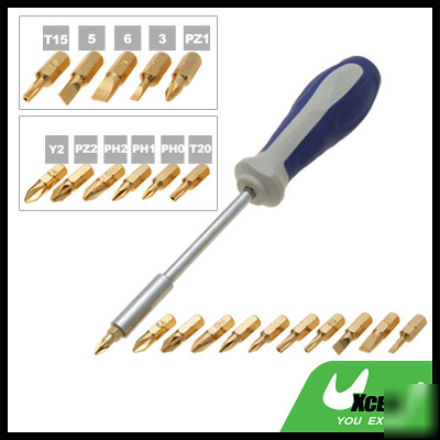 Slotted phillips torx pozidriv tri-wing screwdriver set