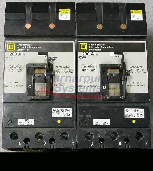 Square d KC34200 circuit breakers, 200 amp, 65 kair
