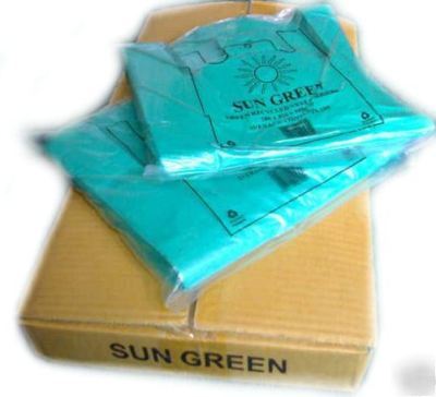 1000 pk recycled strong plastic carrier bags green