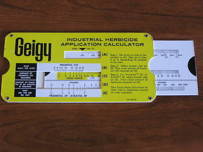 Geigy industrial herbicide application calculator