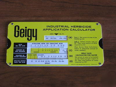 Geigy industrial herbicide application calculator