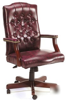 Mahogany executive office chair black oxblood B905 boss