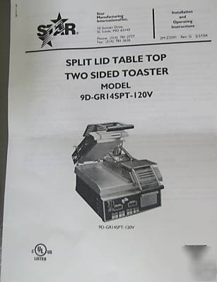  - split lid table top two sided toaster