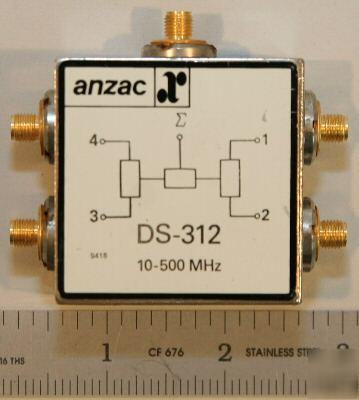 Anzac four-way power divider 10-500 mhz model ds-312