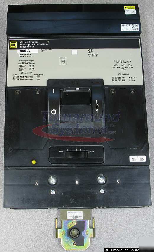 New square d MA36800 circuit breaker, 800 amp, i-line, 
