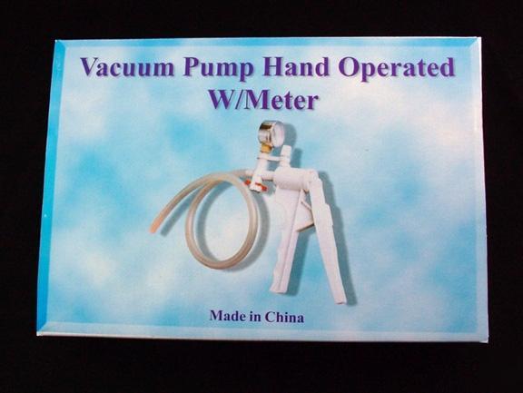 Hand operated vacuum filter pump w/ pressure gauge
