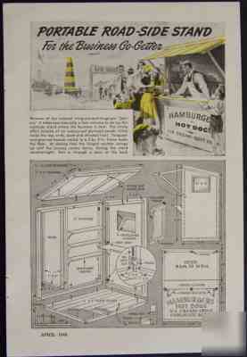 Portable concession carnival stand 1946 howto plans