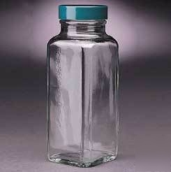 Qorpak french square bottles, wide mouth, qorpak 7905